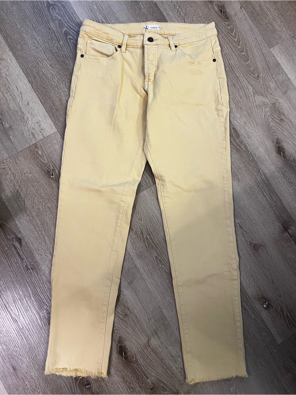Carve Designs Women’s Slim Straight Jeans in Pale Yellow